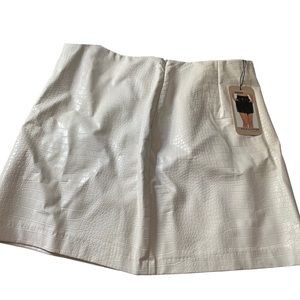 Faux Leather white snakeskin mini skirt